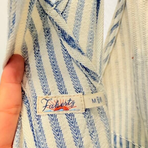 Faherty Topsail Straight Leg Overall Railraod Stripe Medium Fall Gorpcore Hiking - Picture 8 of 9